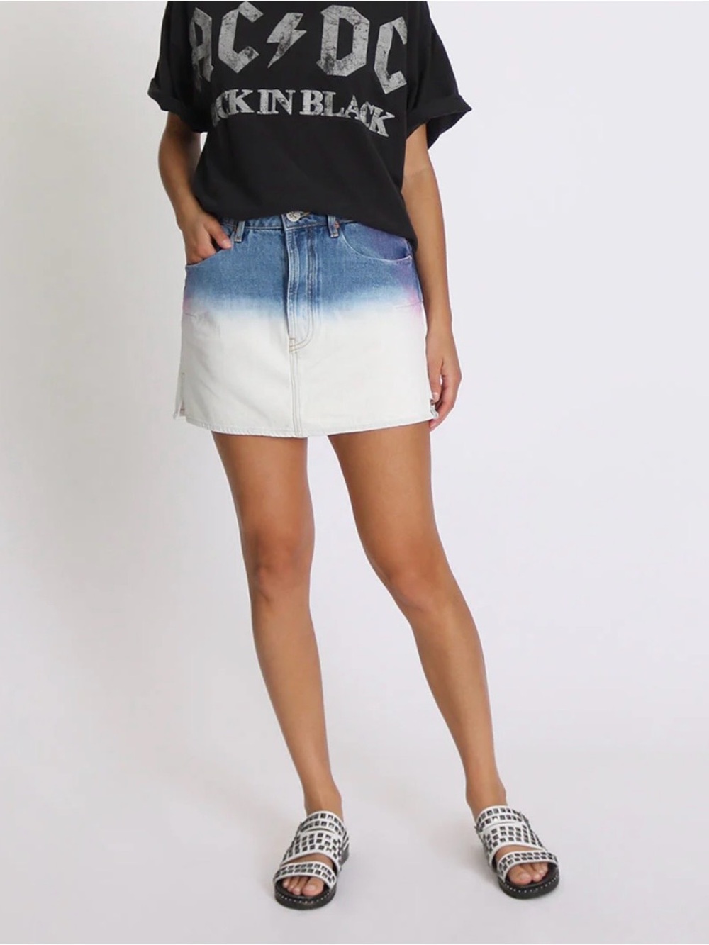 One teaspoon Mid Waist Mini Denim Skirt